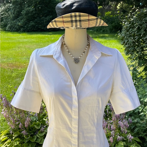 Burberry London Reversible Black Leather & Classic Nova Check Print Bucket Hat. main image 4